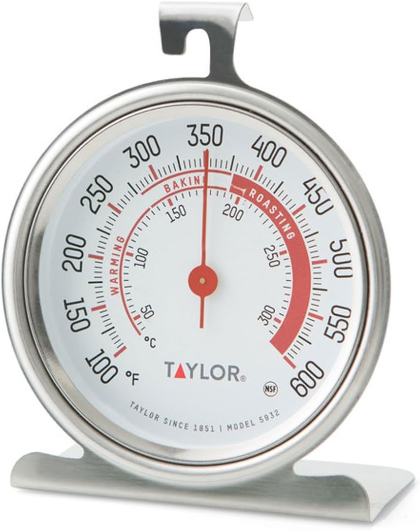 Taylor Precision Products Classic Series Large Dial Oven Thermometer (5932), Silver: Kitchen & Dining