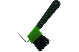 MacMaxe Ergonomic Horse Hoof Pick Brush with Heavy-Duty Rust-Resistant Steel Pick and Durable Nylon Bristles – Ideal for Hoof Care, Easy to Clean, Suitable for Beginners and Advanced Riders (Green)