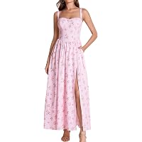 floral corset maxi dress KUTUMAI Floral Corset Long Maxi Dress Lace Up Flowy A Line Summer Wedding  Guest Dresses for Women Sundress with Pockets BF XS at Amazon Women's  Clothing store