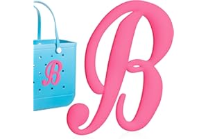 Joez Wonderful Letter Charms for Bogg Bag, Alphabet Lettering Charms, Accessories Inserts for Bogg Bag, Decorative Letter Accessories for Beach Bag Handbag Tote Decoration, Pink