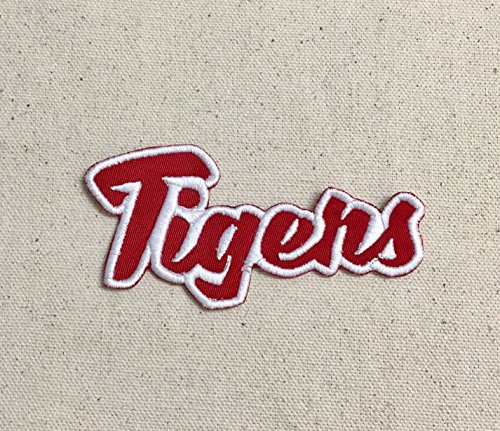 Tigers - Red/White - Team Mascot - Words/Names - Iron on Applique/Embroidered Patch