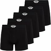 DOCKERS Mens Boxer Briefs Breathable Cotton Underwear for Men Pack of 5