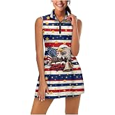Jekioweii Womens Tennis Dress Half Zip Collar Golf Dress with Shorts Pocket | Sleeveless Athletic Dresses for Workout Exercise, 2 Piece Golf Outfits Clothes, Stretchy Breathable Fabric, Moisture Wicking