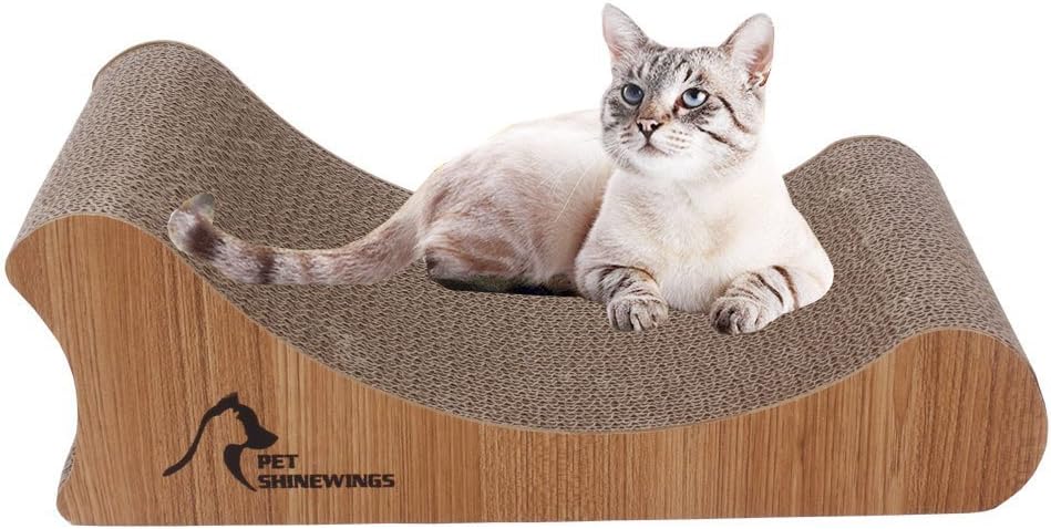 PET SHINEWINGS Basic Cat Scratcher Lounge with Catnip Scratching Board Pad Cat Toy ¡­