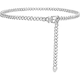 Gold Metal Waist Chain for Women - Adjustable Body Chain with Link Belts for Dress & Jeans