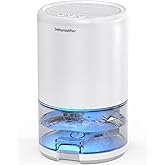 Dehumidifier, 35 oz Small Dehumidifiers for Home, Bathroom, Bedroom, Rooms, Ultra-Quiet with Sleep Mode, 7 Color Lights & Aut