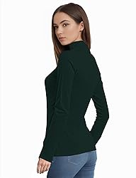 Womens Long Sleeve Turtleneck T-Shirts Mock Neck