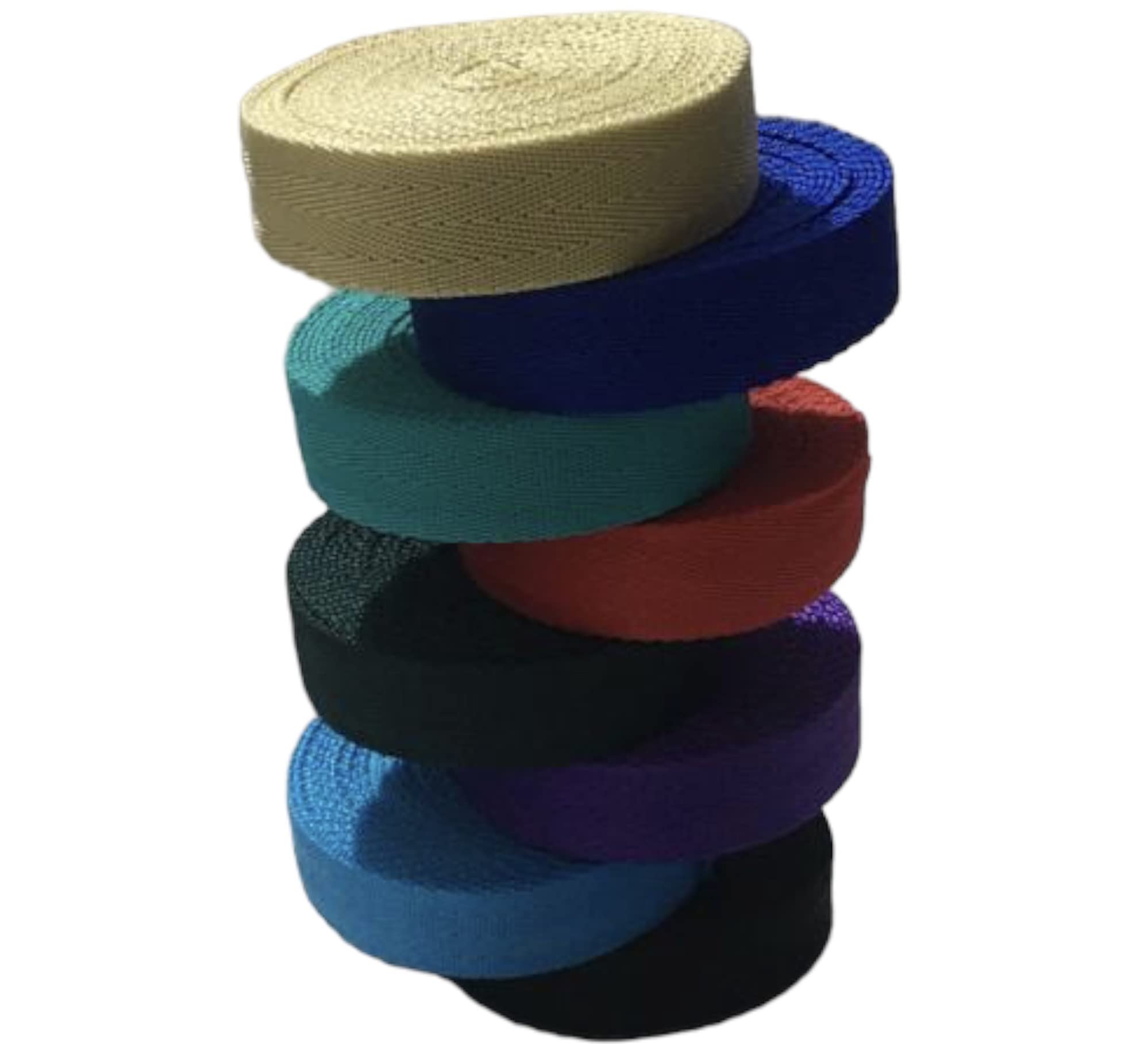 Majestic Ally 1" and 1.5" Wide in 2 and 5 Yards Length Set of 8 Colors Polypropylene Webbing for DIY Projects (1.5" 5 Yards)