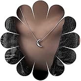 Erimberate Bohemian Moon Choker Necklace Silver Crescent Pendant Necklace Metal Crescent Moon Collar Necklace Minimalist Moon Sleek Chain Necklace Jewelry for Women Gifts