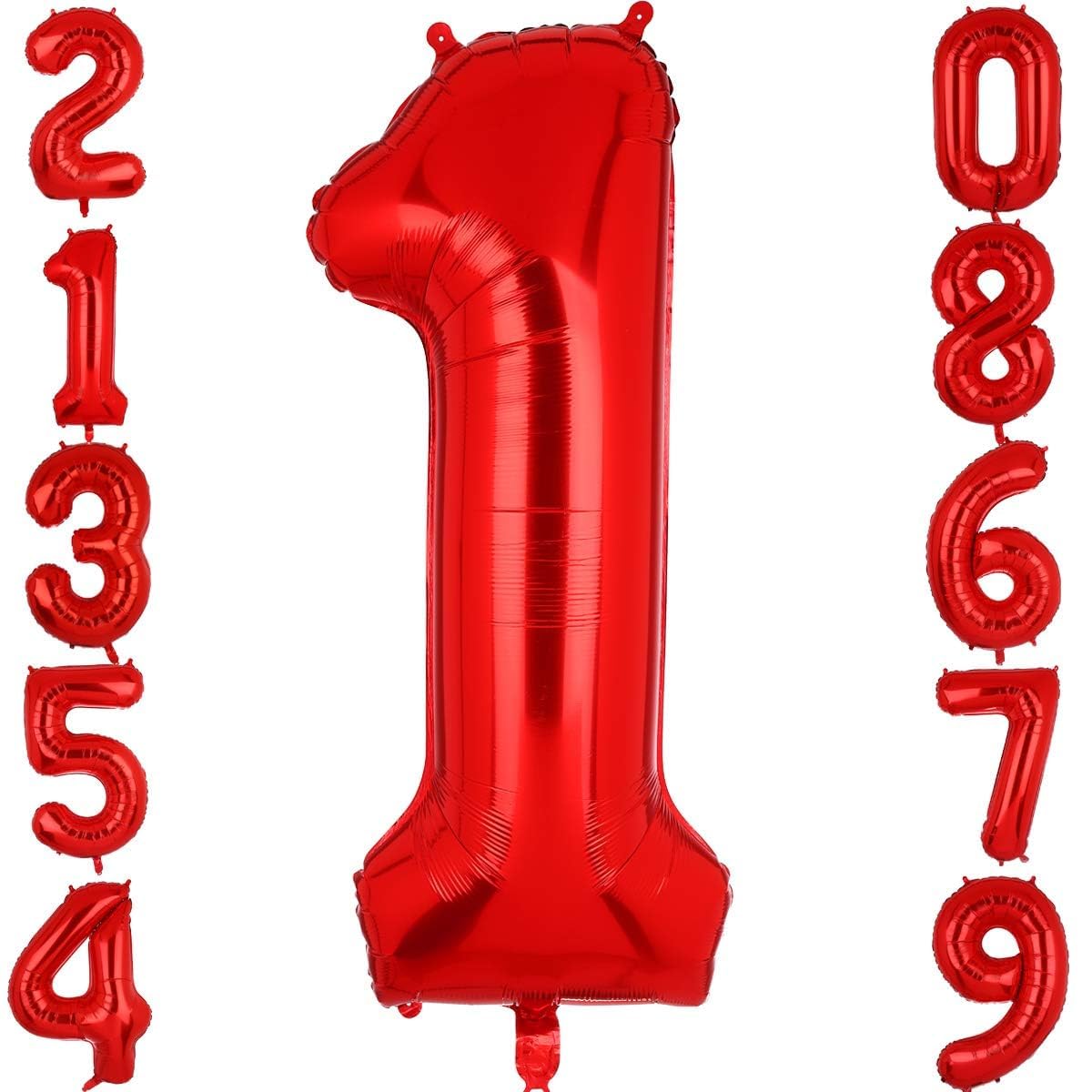 40 Inch Large Foil Number 1 Balloons Red Big Mylar Helium Balloon Birthdays Party Decorations Supplies