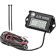 Digital Tiny Tachometer Tach Hour Meter Job Timer RPM Counter for Snowmobile Skis Motor Bike Go Kart Lawn Mower