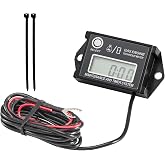 CarBole Digital Hour Meter Tachometer, Small Engine Hour tachomete, RPM Gauge Meter for Lawn Mower Skis Dirt Bike Boat Marine Snowmobile Generator and Gas Engine