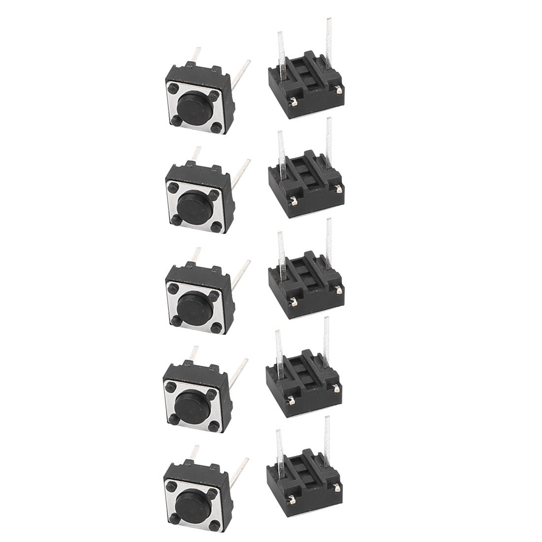sourcingmap 10Pcs 6mmx6mmx4.3mm Panel PCB Momentary Tactile Tact Push Button Switch 2 Pin DIP