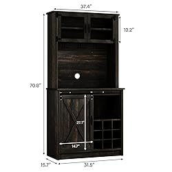 4ever2buy Farmhouse Coffee Bar Cabinet with Sliding