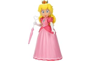 The Super Mario Bros. Movie - 5 Inch Action Figure Series 1 – Princess Peach Figure with Umbrella Accessory
