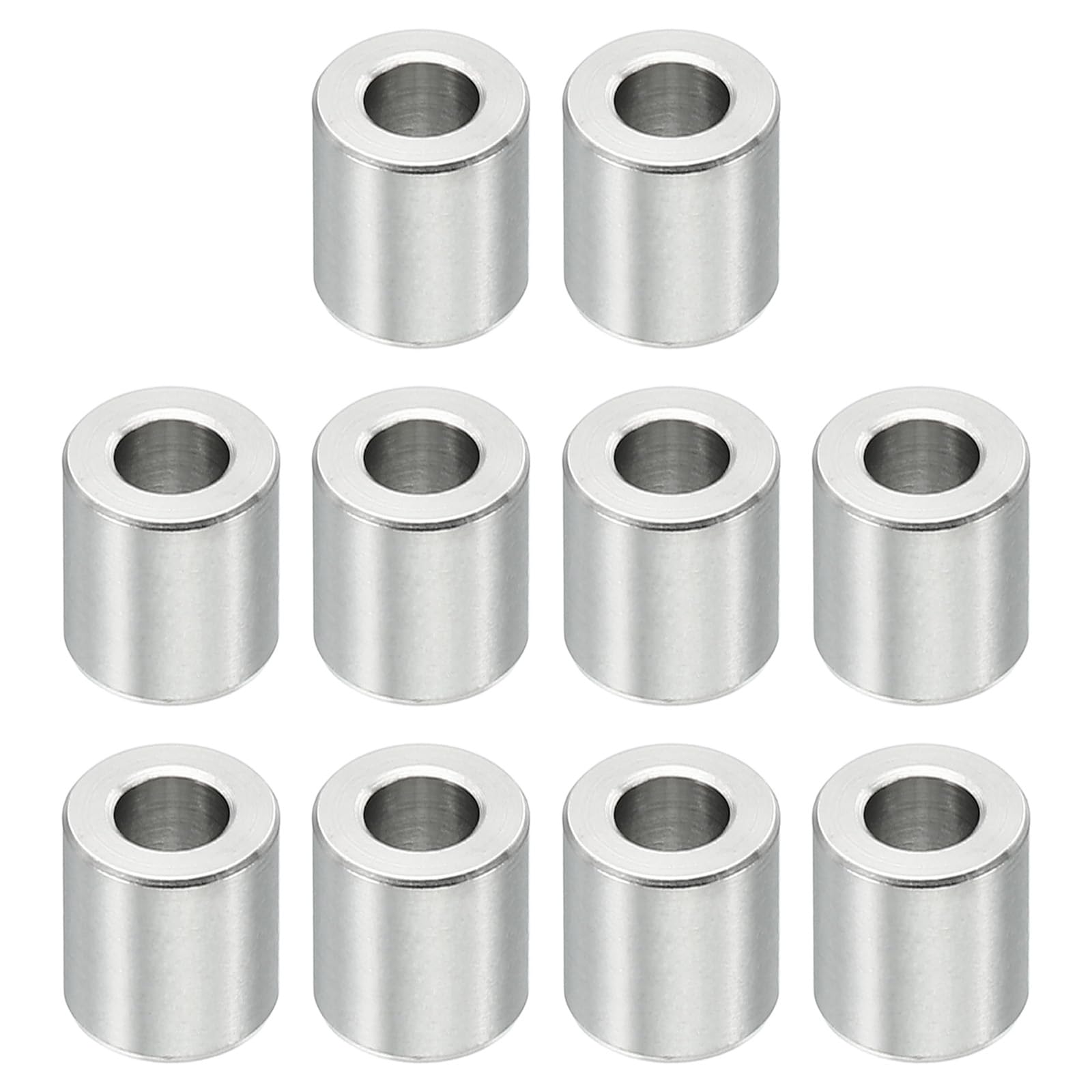 PATIKIL M4 Stainless Steel Spacers, 10 Pcs Metal Spacer Stainless Steel 4.2mm ID x 8mm OD x 8mm L Stainless Steel Spacers Screw Standoff Round for 5/32inch or M4 Screw Bolts