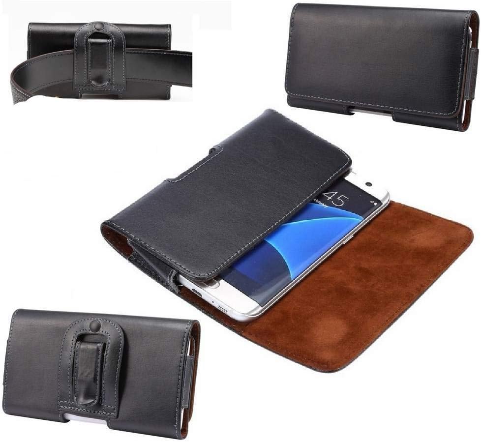 DFV mobile - Case Belt Clip Genuine Leather Horizontal Premium for POCOPHONE POCO F1 ARMOURED EDITION - Black
