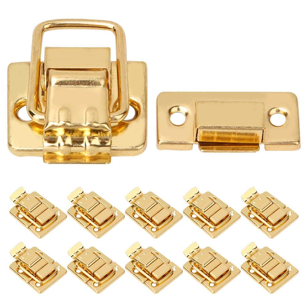 Suitcase Hasp Latch, Stainless Steel Golden Latch Catch 28x40mm Heavy Duty Security Fastener for Wood Chest