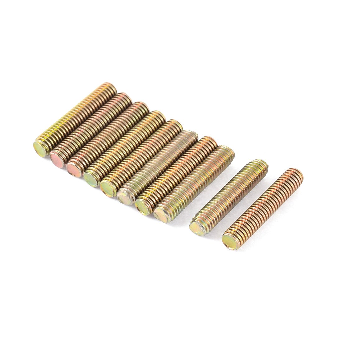 Sourcingmap 1mm Pitch M6 x 30mm Male Threaded Rod Bar Stud Bronze Tone 10 Pcs