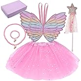 ShaqMars 4 Pcs Dress up Clothes for Little Girls Princess dress up Fairy Costume Set