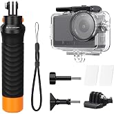 K&amp;F CONCEPT 60M/196FT Waterproof Case+Floating Handle for DJI Osmo Action 6 | Underwater Housing with Cold Shoe Mount|Anti-fog Sheet,Deep Diving Scuba Protective Shell Case, ZP08