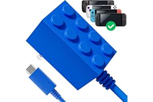 POWKONG 65W Charger for Nintendo Switch 2 AC Adapter Compatible with Steam Deck/Rog Ally/Ps Portal, GaN Switch Power Cord Fast Charging PD Brickgeek Adapter Recognizable USB C Charger 4.92FT - Blue