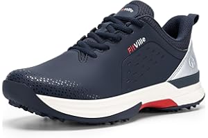 FitVille Extra Wide Men's Golf Shoes Waterproof, Professional No-Slip Spiked Golf Shoes with Arch Support
