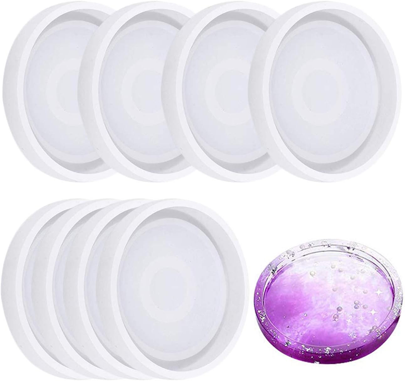 Pack Silicone Round Coaster Molds 