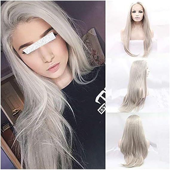 Amazon Co Jp ブルゾンちえみ かつら Y Dwanye長い髪アッシュブロンドストレート耐熱ウィッグシルバープラチナブロンドレースフロントレースウィッグ合成レースフロント性繊維ウィッグ中東別れウィッグ70センチメートル 服 ファッション小物