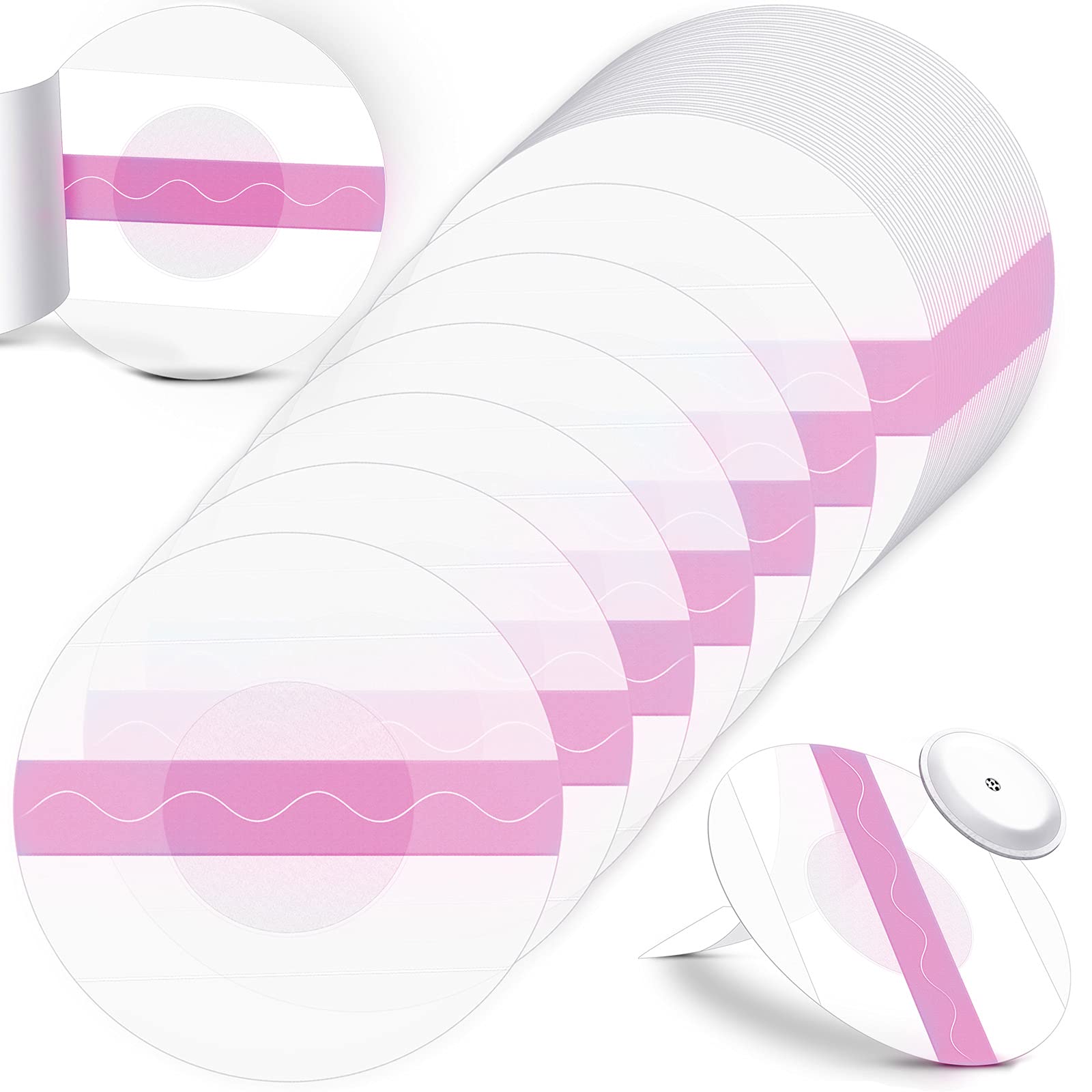 Nuanchu 48 Pcs Waterproof Sensor Covers Compatible with Libre 3 Freestyle Libre 3 Plus, Transparent Cgm Adhesive Patches, Glucose Monitor Protector Long Lasting Without Hole(Pink)