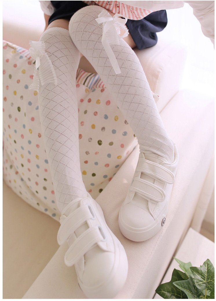 Toptim 4 Pairs Girl's Knee High Socks Over Calf Kids Overknee Stockings 2-8T