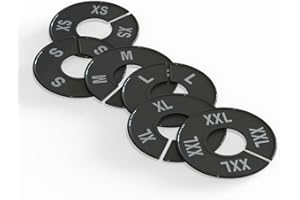 Discount Sizing 6 Sets of Generic Clothing Round Rack Size Dividers (XS-XXL) (Black with Silver Font)