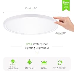 4 Pack LED Flush Mount Ceiling Light, 24W Ultra