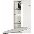 Iron-A-Way Built-In Ironing Center with 46 Inch Swiveling Ironing Board, Hot Iron Storage and Flat White Door-ANE46FWU