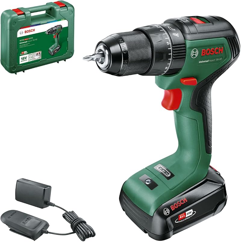 Bosch UniversalImpact 18 V Cordless Drill Driver Case 1.5 Ah Battery
