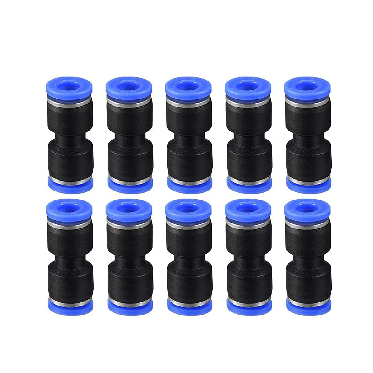 Hsthe Sea 10 Pcs Pneumatic Fittings, Straight Push Fit Connectors Quick Push in Straight Union for 8 mm Air Water Hose