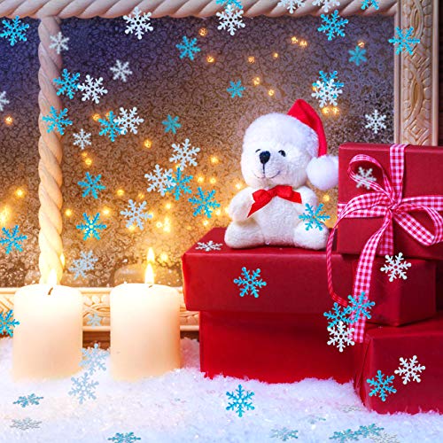 GWHOLE 600Pcs Snowflakes Confetti for Christmas Wedding Birthday Holiday Party Table Decorations Supplies - Thumbnail 4