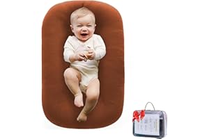 Loevin Baby Lounger for Newborns, Soft Baby Nest & Floor Cushion, Portable Diaper Changing Pads for Boys & Girls 0-12 Months,Coffee