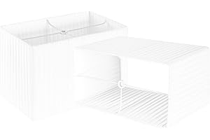 GO&SO GOSO White Rectangle Lamp Shades Set of 2 Small Pleated Lamp Shade for Table Lamps Beside Lamps -6.7x12.6x8inch Spider Empire Transitional Natural Fabric Rustic Rectangular Lampshades Replacement