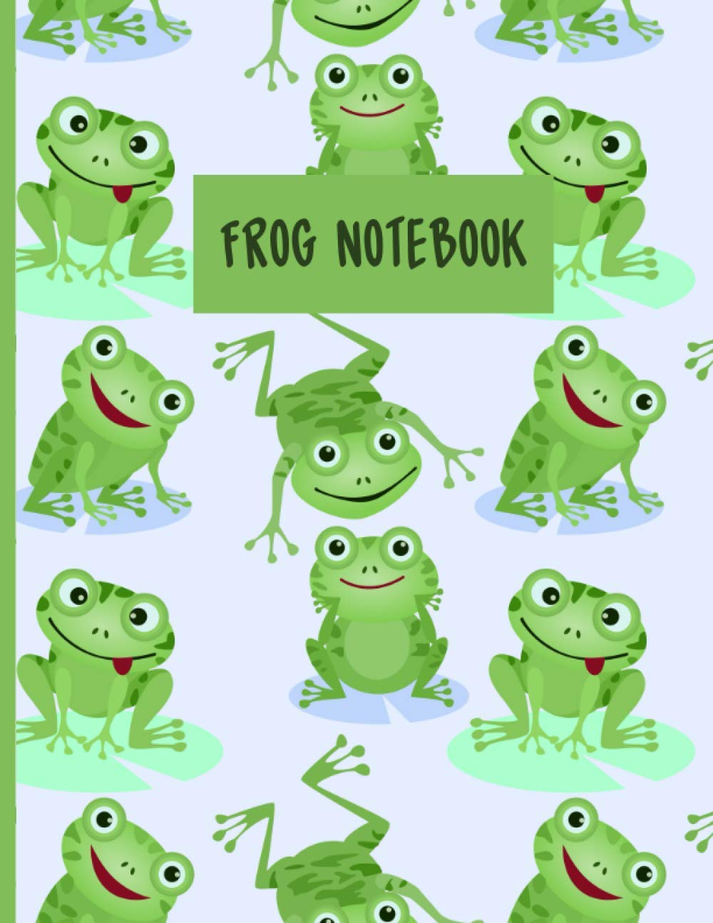 Frog Notebook: Cute Frogs And Patterned Stripes, Wide Ruled Paper, 100 Pages And 8.5 X 11 Inches