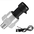 FUSCH 300 PSI Pressure Transducer Sensor with Connector Harness, 1/8"NPT Thread Stainless Steel Pressure Transmitter for Oil Fuel Water Air