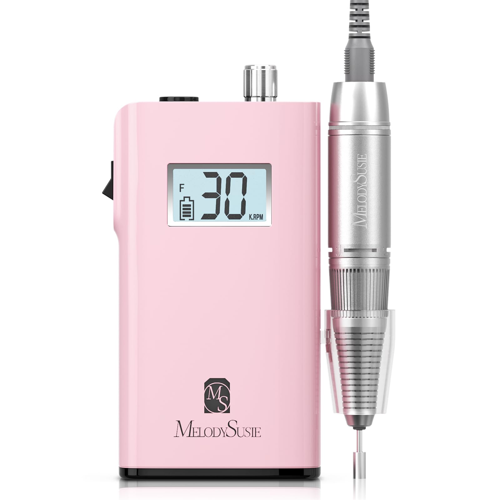 MelodySusie Scamander Nail Drill Electric Nail Files Portable Rechargeable E File Kit 30000RPM, Professional Electric Manicure and Pedicure Set Electronic Equipment for Acrylic Nails (Pink)
