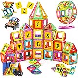 SVOC Magnetic Blocks, 122 PCS Magnetic Tiles for Boys and Girls, Magnetic Building Blocks Set Educational Toys for Kids