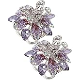 Beavorty 2pcs Small Hair Claw Clips Mini No-Slip Jaw Clips Rhinestone and Crystal Metal Jaw Claw Hair Clip Grip Crystals for Thick, Thin, Long or Short Hair