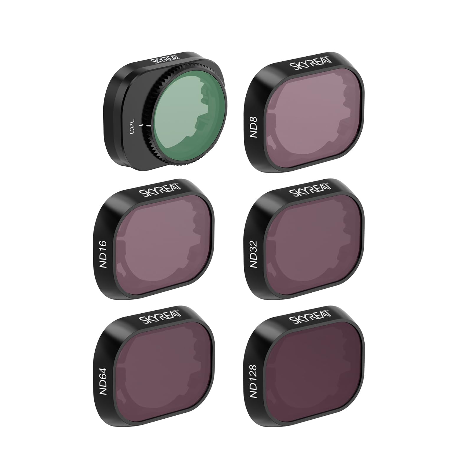 SKYREAT Skyreat Mini 4 Pro ND Filter,Polarizer Filter Camera Lens 6Pack Filters Set Compatible for DJI Mini 4 Pro Accessories (CPL ND8 ND16 ND32 ND64 ND128) - (Plastic Version)