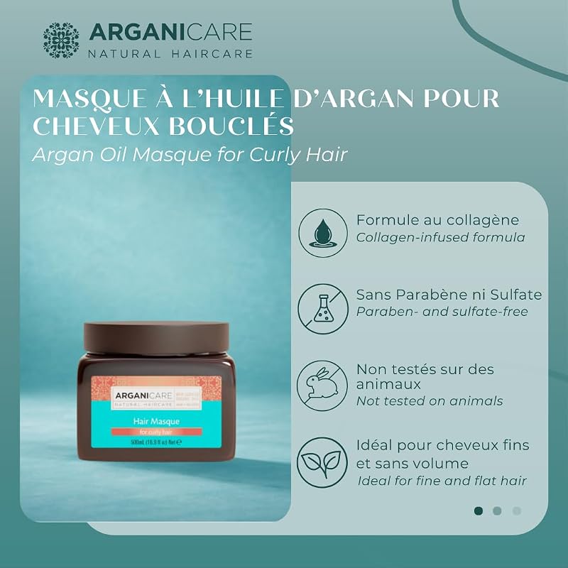 | Gama Argan | Máscara Reparadora Nutritiva | Óleo de Argan | Cabelo encaracolado e frisado | Força e manobrabilidade | Proporciona suavidade e brilho | Ajuda a redefinir os seus caracóis |500ml
