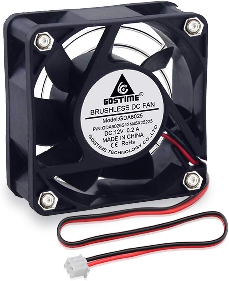 GDSTIME 60mm Fan 12V Computer Fan 60 x 60 x 25mm PC Case Fans 4500 RPM High Speed Axial 6CM DC Brushless Cooling For Xbox DVR Router Projector Replacement Ventilation Exhaust