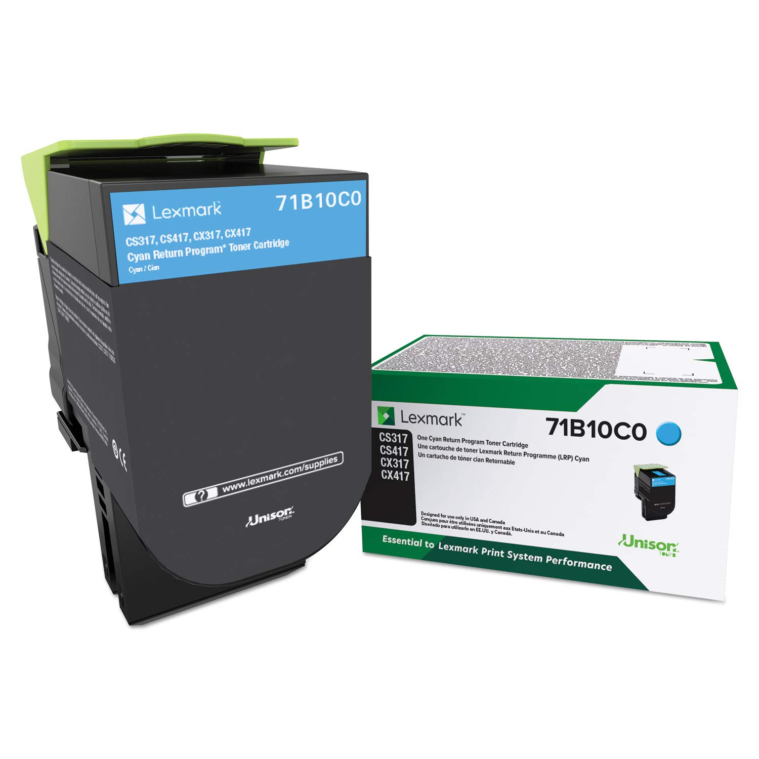 Lexmark 71B10C0 CS317dn CX317dn CS417dn CX417de CS517de CX517de Cyan Return Program Cartridge Toner