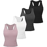 Dalavch 5 Pack Women's Workout Racerback Tank Tops Crop Spandex Yoga Athletic Running Gym Sports Tops for Women
