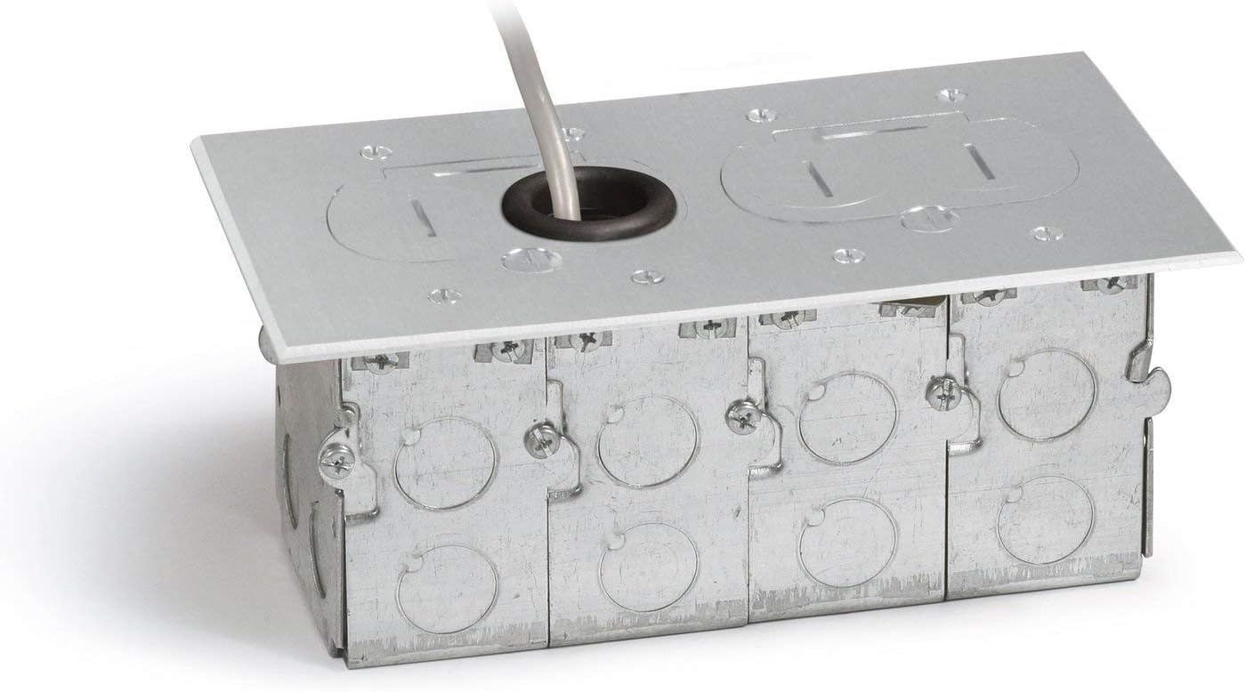 Lew Electric Rcfb 2 Floor Box Recessed Hybrid Two Gang Brass